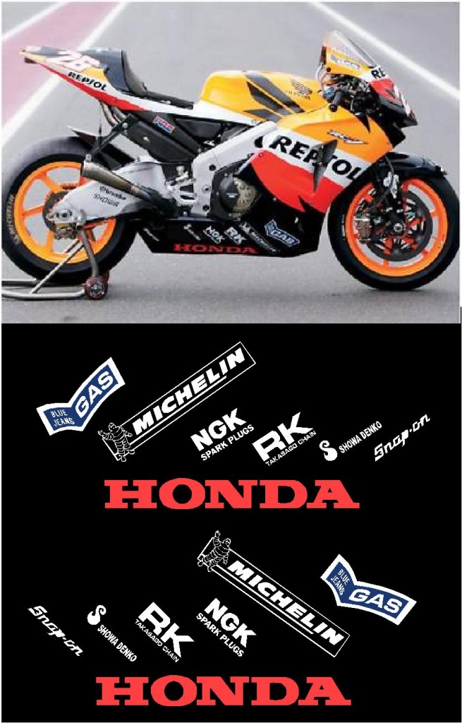Repsol honda belly pan stickers #2