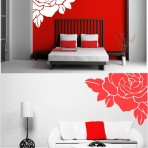 LARGE ROSE FLOWER VINYL WALL ART STICKERS