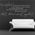 I’M SELFISH VINYL WALL ART STICKERS