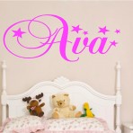 PERSONALISED KIDS NAMES IN STARS VINYL WALL ART STICKER