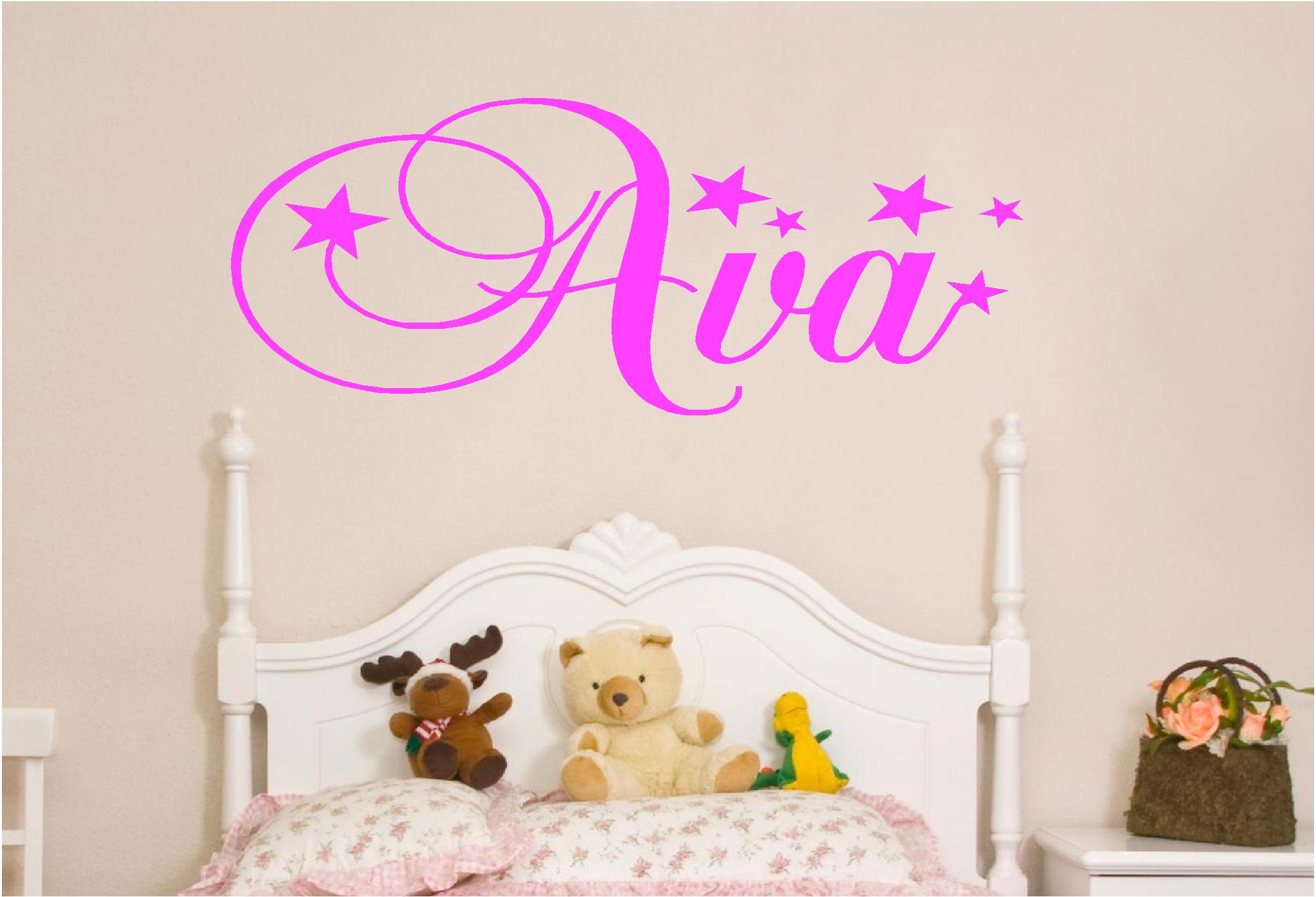 PERSONALISED KIDS NAMES IN STARS VINYL WALL ART STICKER