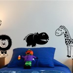 ZOO ANIMALS KIDS VINYL WALL ART STICKERS