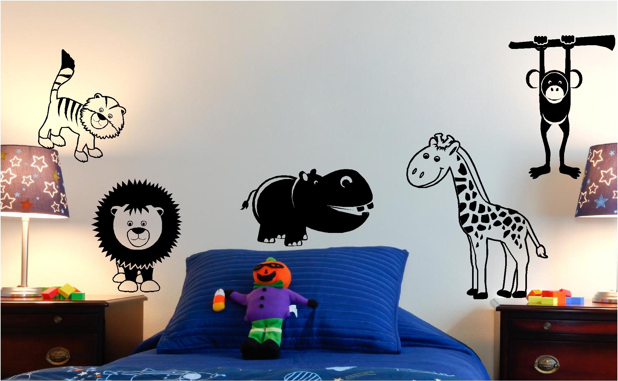 ZOO ANIMALS KIDS VINYL WALL ART STICKERS