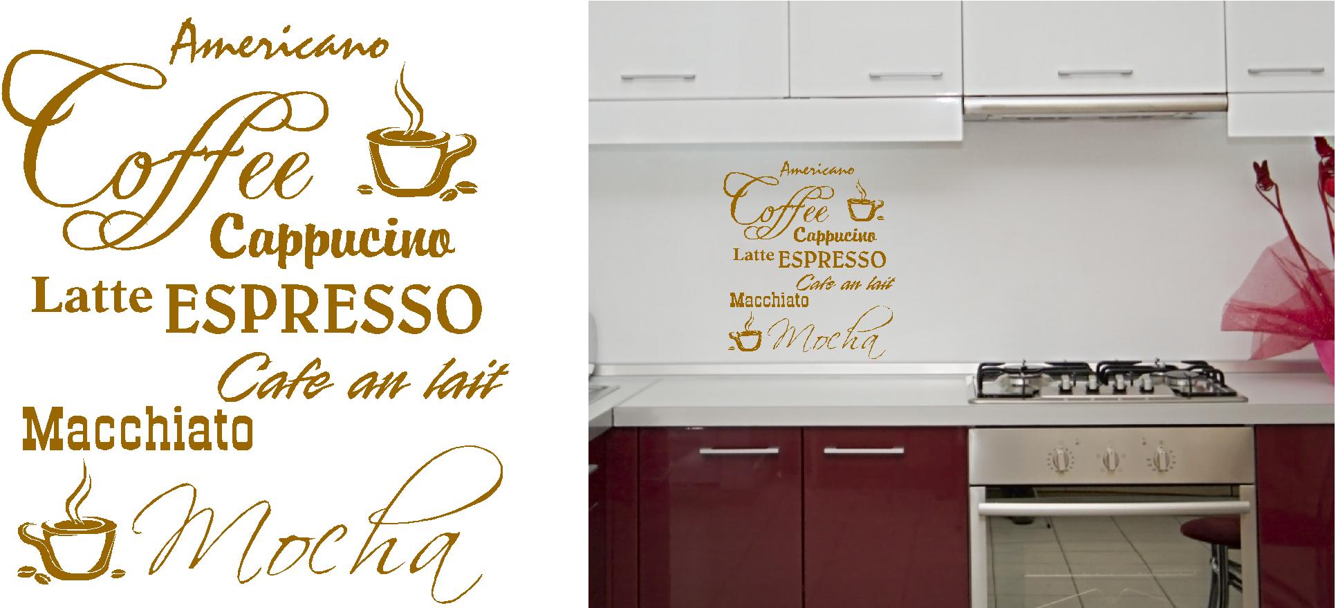 COFFEE VINYL WALL ART STICKERS GRAPHICS