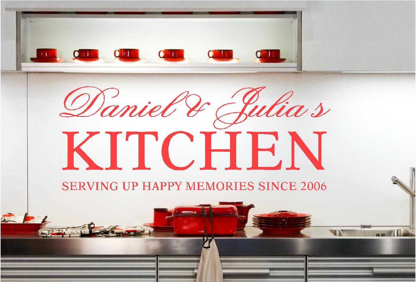 PERSONALISED KITCHEN NAMES VINYL WALL ART STICKERS GRAPHICS