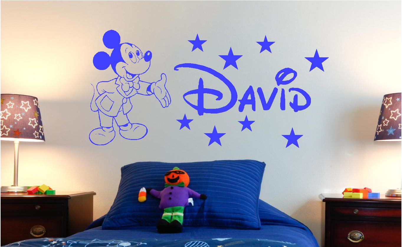 PERSONALISED MICKY MOUSE VINYL WALL ART STICKER