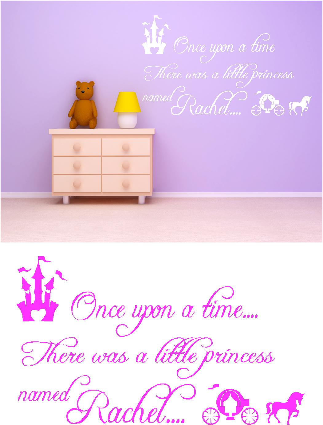 ONCE UPON A TIME PERSONALISED KIDS VINYL WALL ART STICKERS GRAPHICS