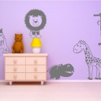 ZOO ANIMALS KIDS VINYL WALL ART STICKERS GRAPHICS LARGE