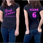 GREASE PINK LADIES PERSONALISED HEN HOLIDAY EVENT T-SHIRT