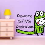 personalised beware kids bedroom wall art graphics