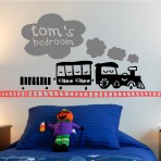 personalised kids train wall art graphics